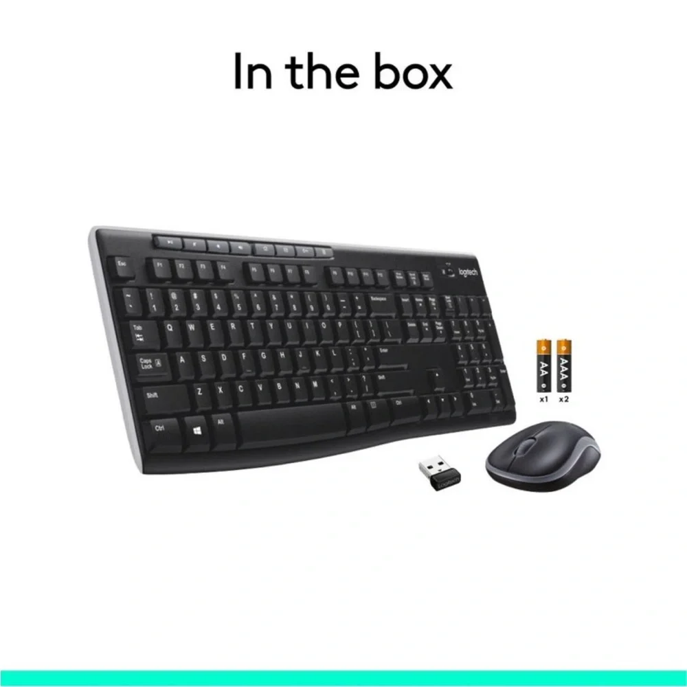 Logitech Wireless Keyboard & Mouse Combo – Full Size, USB‎ Receiver, Brand New